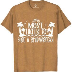 Shipwreck Survivor Tee - Tropical Getaway Style Most Likely To Beach Version Embrace your inner adventurer with our Shipwreck Survivor Tee, the perfect tropical getaway t-shirt for your beach vacation. This island escape apparel is designed for ocean adventure, with shipwrecked style and coastal getaway vibes. Get your nautical survivor tee today and survive in style!