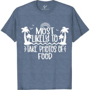 Foodie's Dream Tee: Perfect Vacation Shirt for Photo Lovers Most Likely To Beach Version Attention all foodie travelers and photo enthusiasts! Our Foodie's Dream Tee is the perfect vacation shirt for capturing your culinary adventures. This food photography shirt combines style with functionality, making it an essential piece of foodie travel apparel. Get ready to snap and savor in this food lover vacation wear.