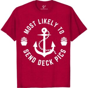 Anchor Graphic Tee - Perfect for Vacation Deck Pics! Most Likely To Nautical Set sail on your next beach getaway with our Anchor Graphic Tee! This nautical shirt is the ultimate vacation deck shirt, designed to elevate your cruise and sailing photos. Embrace the summer vibes with this stylish anchor t-shirt, your go-to vacation tee for any adventure.