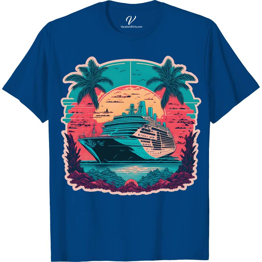 Tropical Cruise Sunset Graphic Tee - VacationShirts.com Exclusive Classic Cruise Vacation Shirts Embark on a sunset voyage with our Tropical Cruise Sunset Graphic Tee, exclusively at VacationShirts.com. This designer beachwear tee captures the essence of tropical vacations, featuring a stunning beach sunset graphic. Perfect for any sunset cruise or beach outing, it's the ultimate in vacation-themed graphic shirts. Elevate your tropical vacation apparel today!