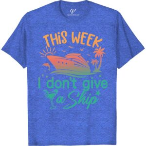 Cruise Vacation Humor Tee - 'This Week I Don't Give a Ship' with Tropical Graphics Funny Cruise Vacation Shirts Dive into laughter with VacationShirts.com's 'This Week I Don't Give a Ship' tee! Perfect for cruise enthusiasts, this funny cruise shirt blends tropical graphics with nautical humor. A must-have in vacation humor clothing, it's your go-to for beach vacations, sailing adventures, or just embracing ocean-themed joy. Sail away in style!
