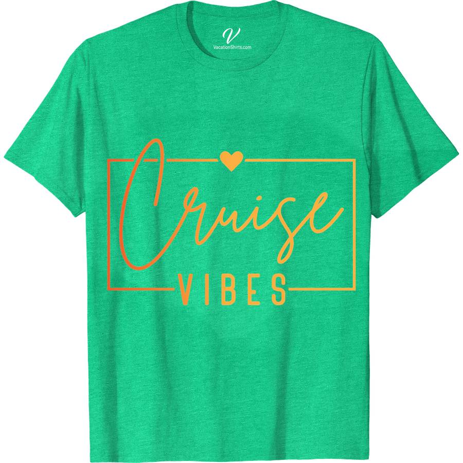 Cruise Vibes Heart Graphic Casual Vacation Tee Classic Cruise Vacation Shirts Set sail in style with Cruise Vibes Heart Graphic Tee from VacationShirts.com. Perfect for any sea adventure, this casual vacation wear blends nautical charm with a tropical twist. Featuring a captivating heart graphic, it's the ultimate addition to your summer cruise outfits. Embrace ocean vibes and make your beach vacation unforgettable.