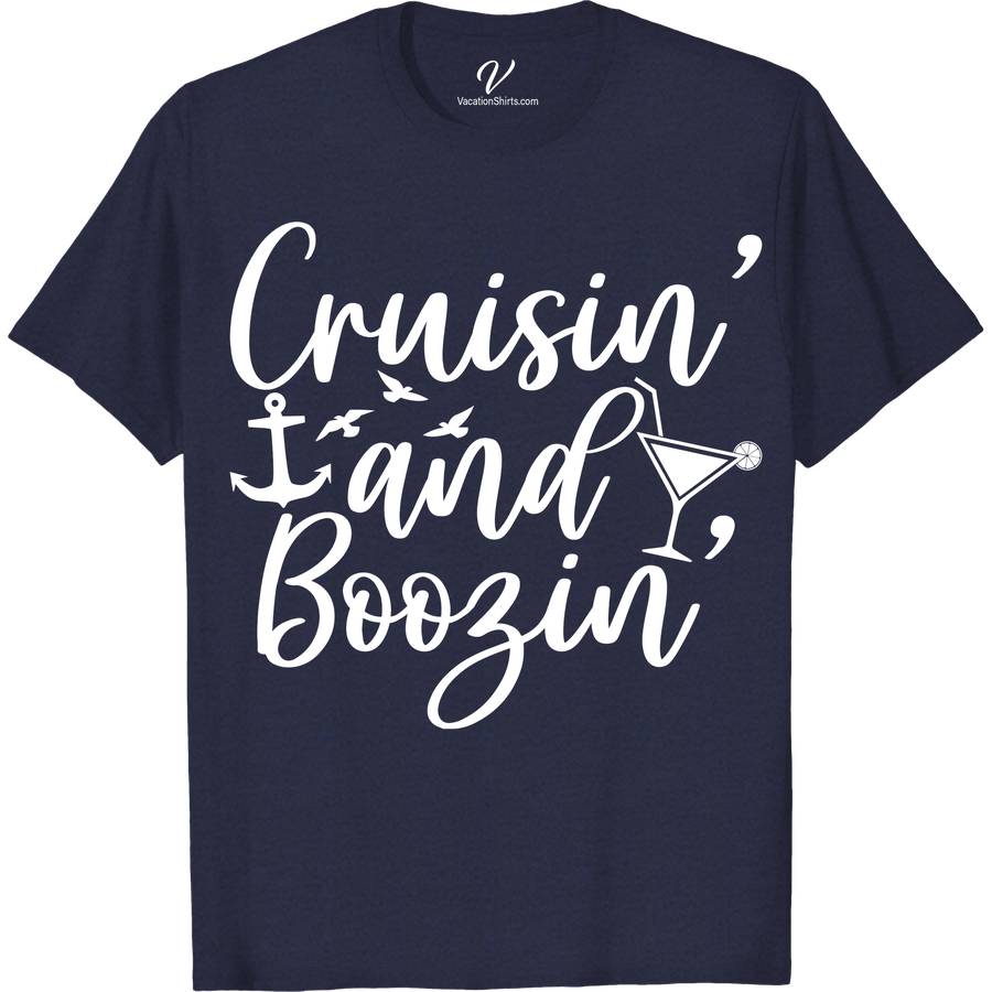 Cruisin' and Boozin' Fun Vacation Tee from VacationShirts.com Boozy Cruise Vacation Shirts Dive into fun with our Cruisin' and Boozin' Fun Vacation Tee from VacationShirts.com! Perfect for beach parties, sunset cruises, or just lounging, this shirt blends humor and style. Featuring vibrant, tropical designs, it's the ultimate in casual vacation wear. Embrace the spirit of summer with this essential piece for any cruise, boating adventure, or tropical getaway.