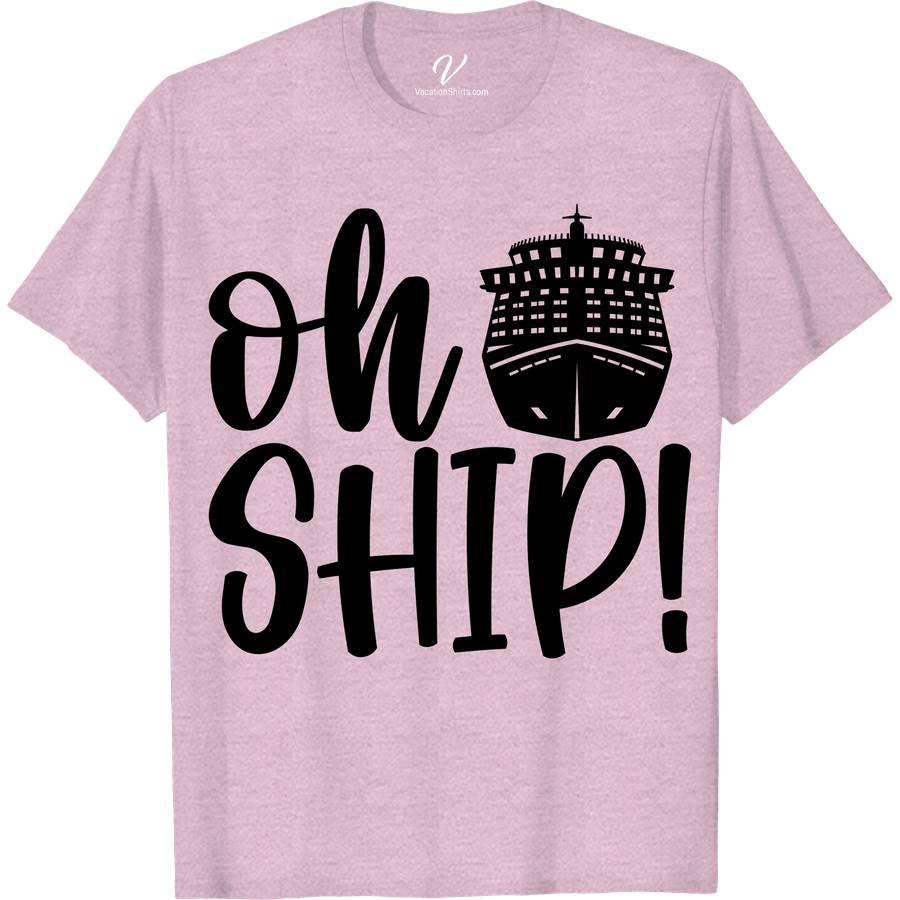 Cruise Enthusiast Casual Tee - 'Oh Ship!' Graphic Vacation Shirt Funny Cruise Vacation Shirts Dive into your next sea adventure with our 'Oh Ship!' Graphic Vacation Shirt from VacationShirts.com. Perfect for cruise enthusiasts, this casual tee blends humor and style, featuring a unique nautical graphic. Embrace maritime vibes with this essential piece of cruise trip outfits, making it a must-have in your vacation graphic shirts collection.