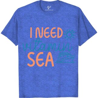 Ocean Getaway Graphic Tee - 'I Need Vitamin Sea' with Sun and Cruise Ship Illustration Classic Cruise Vacation Shirts Dive into summer with our Ocean Getaway Graphic Tee! Flaunting a vibrant 'I Need Vitamin Sea' slogan, sun, and cruise ship illustration, this beach vacation shirt is your perfect coastal fashion top. Ideal for sea lovers, it embodies nautical charm and maritime themes, making it a must-have for your summer getaway wardrobe.