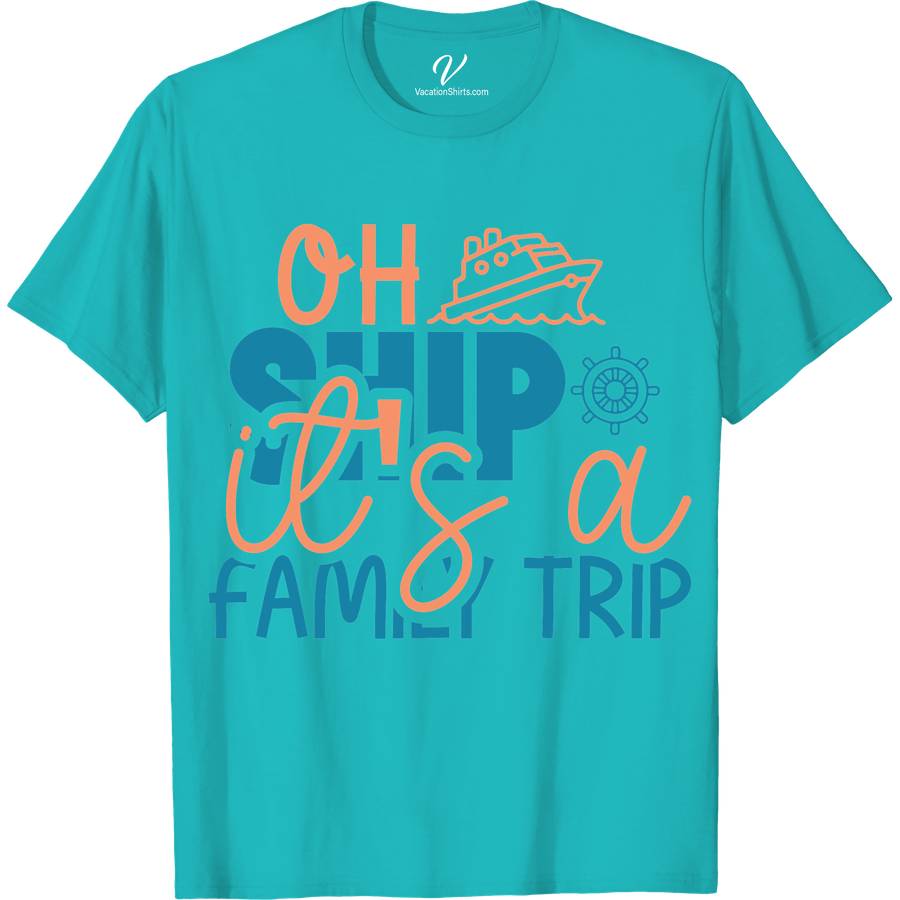Oh Ship It's A Family Trip Fun Cruise Vacation Tee-Shirt Family Cruise Shirts Set sail in style with our "Oh Ship It's A Family Trip" Fun Cruise Vacation Tee-Shirt! Perfect for the whole crew, this nautical family tee from VacationShirts.com features custom, matching designs that celebrate your cruise adventure. Embrace the sea breeze in our comfortable, vibrant family cruise wear. Ideal for group photos!