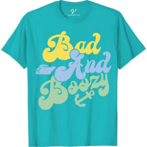 Bad and Boozy Fun Cruise Vacation Tee Boozy Cruise Vacation Shirts Set sail in style with our "Bad and Boozy" Fun Cruise Vacation Tee! Perfect for those who love to blend nautical adventures with a splash of fun, this shirt is your go-to for boozy cruise apparel. Embrace the cruise party spirit in comfort, whether you're on deck or docked at a tropical paradise. Ideal for beach vacations or sipping drinks on the cruise ship, it's the ultimate addition to your cruise vacation t-shirts collection. Get ready to make waves in this standout piece from VacationShirts.com!