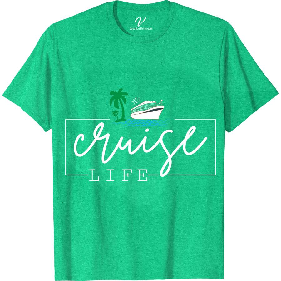Cruise Life Tropical Palm and Ship Graphic Tee for Travel Enthusiasts Classic Cruise Vacation Shirts Embark on your next adventure with the Cruise Life Tropical Palm and Ship Graphic Tee from VacationShirts.com. Perfect for travel enthusiasts, this ocean-inspired top blends nautical themes with tropical destinations. Featuring a striking ship graphic amidst lush palms, it's the ultimate beach vacation clothing for sailing and tropical escapades.