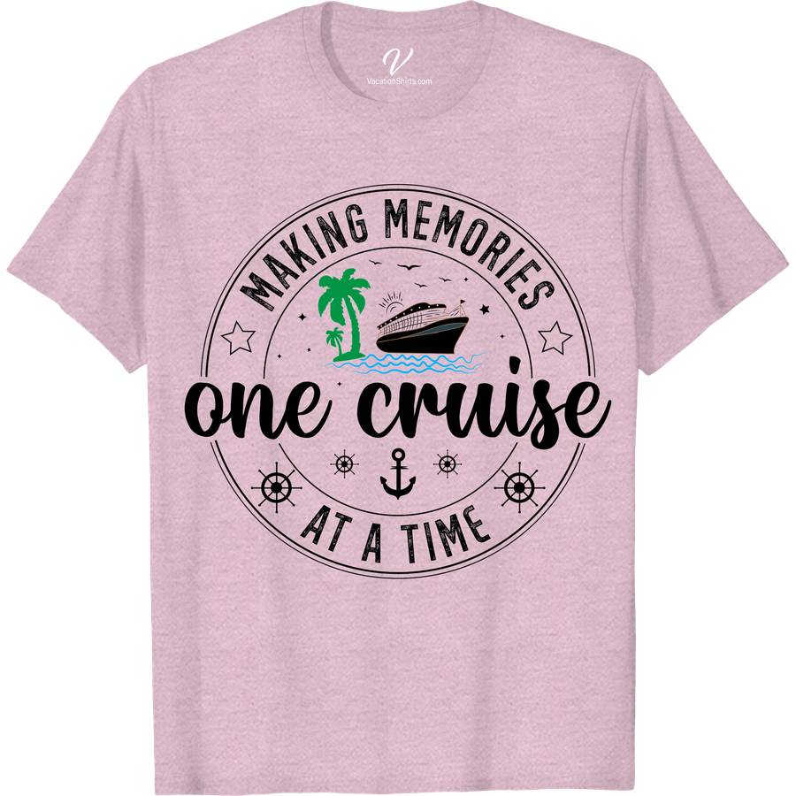Making Memories One Cruise at a Time - Nautical Vacation Tee Classic Cruise Vacation Shirts Set sail in style with our 'Making Memories One Cruise at a Time' Tee from VacationShirts.com. Perfect for families, this nautical-themed apparel merges comfort with cruise holiday fashion. Ideal for any ocean voyage, our sailing trip tee is your go-to for tropical cruise attire, making every maritime vacation unforgettable.