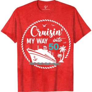 Cruisin' My Way Into 50 - Nautical Themed 50th Birthday Celebration Tee Birthday Cruise Shirts Celebrate your milestone with style in our "Cruisin' My Way Into 50" tee! Perfect for sea lovers, this nautical-themed 50th birthday shirt features a unique anchor design, blending maritime charm with a sailor vibe. Ideal for any nautical birthday party, it's the ultimate ocean-inspired gift to anchor your special day.