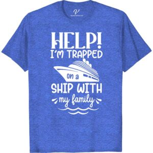 Family Cruise Humor Graphic Tee - 'HELP! I'm Trapped on a Ship with My Family' Family Cruise Shirts Embark on your family adventure with a laugh in our 'HELP! I'm Trapped on a Ship with My Family' tee from VacationShirts.com. This cruise humor tee blends comfort with laughs, perfect for any family cruise vacation. Featuring a witty graphic, it's the ultimate funny family vacation shirt for memorable humorous cruise clothing moments.