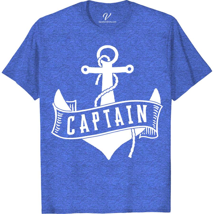 Maritime Captain Anchor Graphic Vacation Tee Classic Cruise Vacation Shirts Set sail in style with our Maritime Captain Anchor Graphic Vacation Tee. Perfect for sea adventurers and boat captains, this nautical vacation shirt combines maritime fashion with a striking anchor design. Embrace the ocean's call in this comfortable, ocean-themed clothing, ideal for any sailing apparel collection. Dive into your sea adventure today!