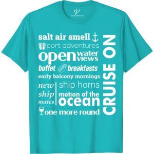 Cruise Enthusiast Graphic Tee with Nautical Icons and Phrases Classic Cruise Vacation Shirts Set sail in style with our Cruise Enthusiast Graphic Tee! Featuring captivating nautical icons and catchy sailing phrases, this maritime icon apparel is a must-have for any boating enthusiast. Crafted for comfort and designed to impress, it's the perfect addition to your ocean-themed clothing collection. Anchor your look with us!