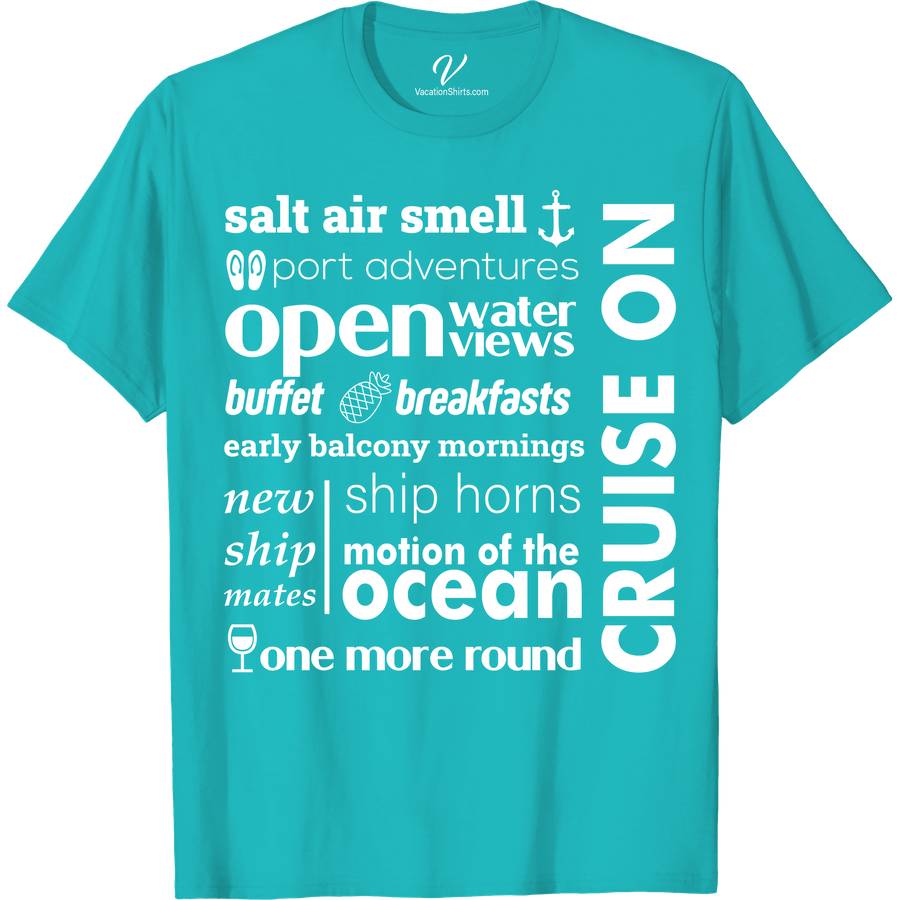 Cruise Enthusiast Graphic Tee with Nautical Icons and Phrases Classic Cruise Vacation Shirts Set sail in style with our Cruise Enthusiast Graphic Tee! Featuring captivating nautical icons and catchy sailing phrases, this maritime icon apparel is a must-have for any boating enthusiast. Crafted for comfort and designed to impress, it's the perfect addition to your ocean-themed clothing collection. Anchor your look with us!