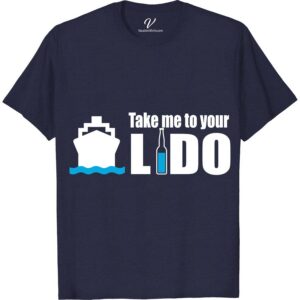 Beachside Humor 'Take Me to Your Lido' Cruise Vacation Tee Funny Cruise Vacation Shirts Dive into laughter with our 'Take Me to Your Lido' Tee from VacationShirts.com! Perfect for beach vacations and summer cruises, this funny cruise shirt blends beachside humor with nautical charm. Crafted for those who love the lido deck and tropical vibes, it's the ultimate in humorous travel tees and vacation humor clothing.