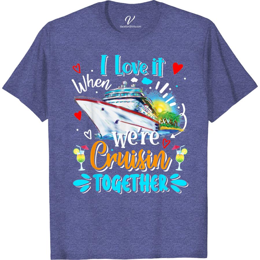 Couple's Cruise Love Tee - Graphic Vacation Shirt Set sail with your sweetheart in our Couple's Cruise Love Tee! Perfect for matching on your romantic getaway, these graphic cruise shirts are the ultimate vacation apparel for couples. Feel the love on your cruise trip with our stylish and comfortable tees.