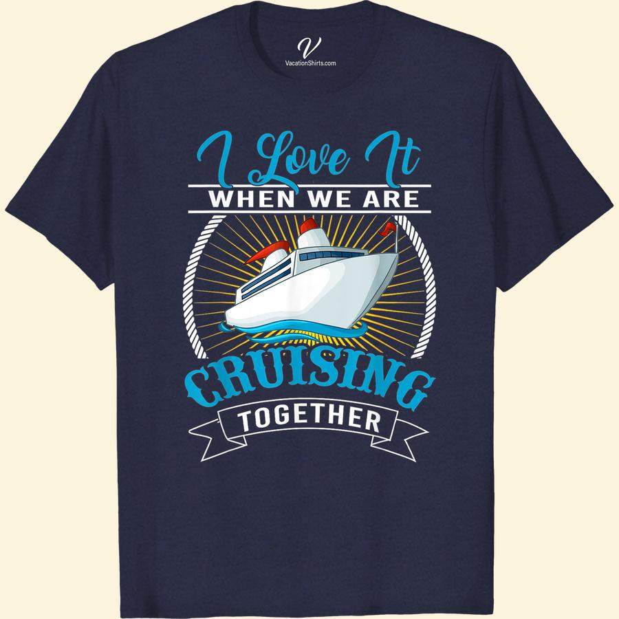 Couples Cruise Love Tee - Perfect Vacation Shirt for Two Set sail in style with our Couples Cruise Love Tee – the perfect vacation shirt for two! With matching designs for couples, this love tee is ideal for a romantic getaway. Show off your love on the high seas with our his and hers cruise shirts.