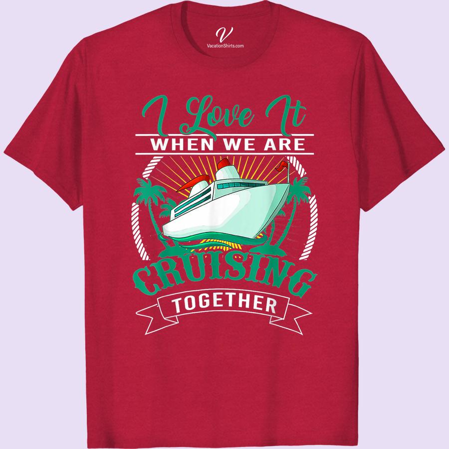 Tropical Cruise Love Tee - Perfect for Couples Vacations Set sail on a romantic getaway with our Tropical Cruise Love Tee! Perfect for couples on vacation, this matching cruise shirt is the ultimate tropical vacation apparel. Whether it's a honeymoon cruise or a beach vacation, show your love in style with this love vacation shirt.
