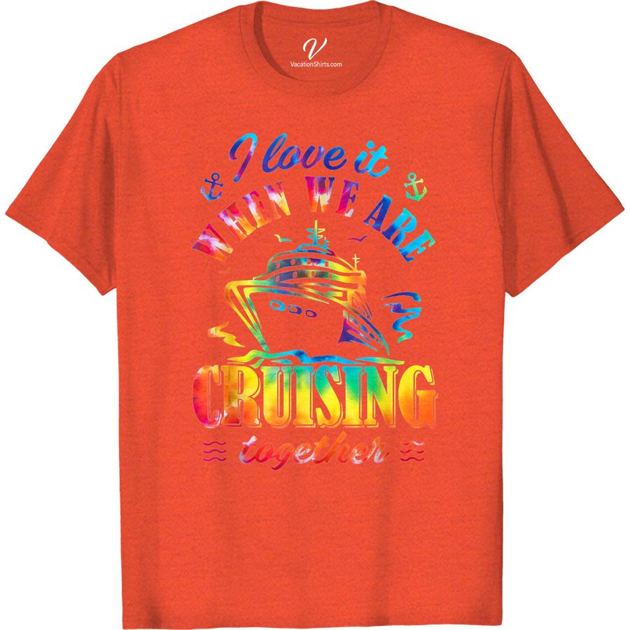 Couples' 'Cruising Together' Tee - Vibrant Vacation Shirt Set sail in style with our Couples' 'Cruising Together' Tee! Perfect for any romantic getaway, this vibrant vacation shirt is a must-have for matching cruise outfits. Get ready to turn heads on the ship deck with this ultimate cruise wear for couples.