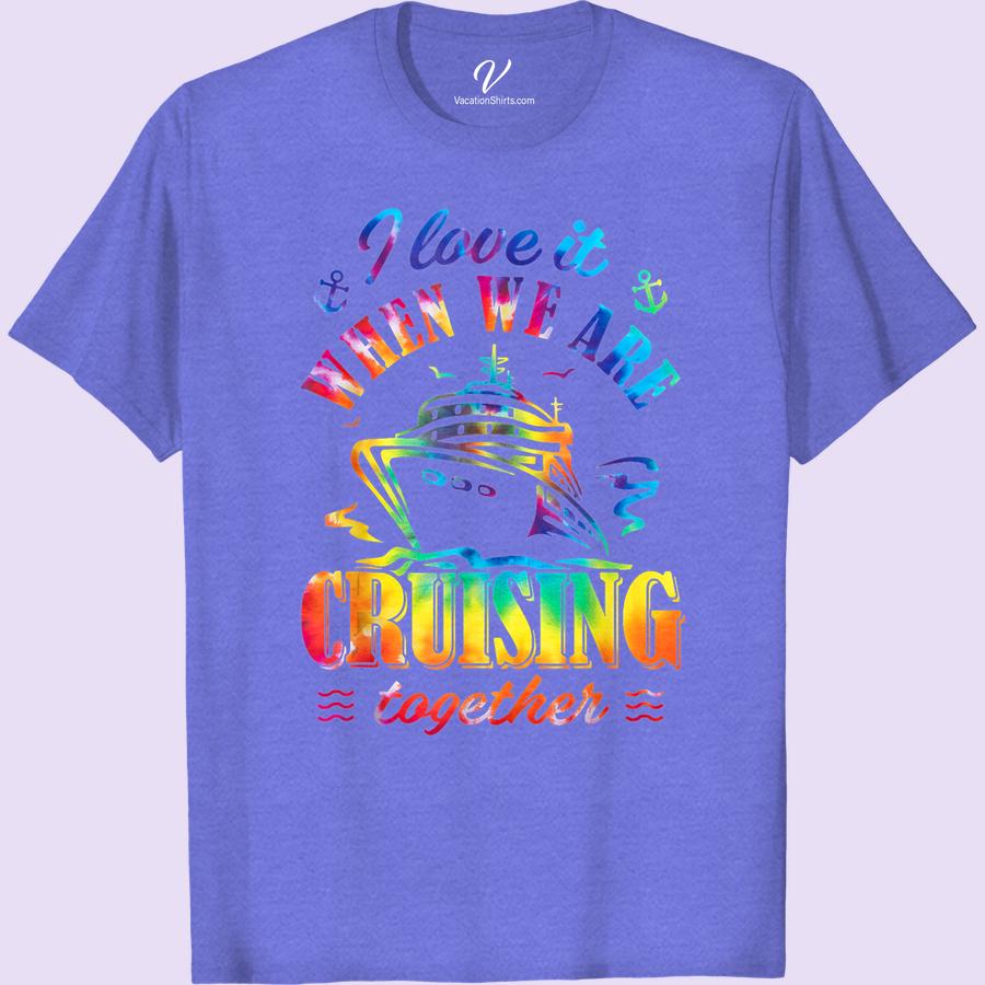 Couples' 'Cruising Together' Tee - Vibrant Vacation Shirt Set sail in style with our Couples' 'Cruising Together' Tee! Perfect for any romantic getaway, this vibrant vacation shirt is a must-have for matching cruise outfits. Get ready to turn heads on the ship deck with this ultimate cruise wear for couples.