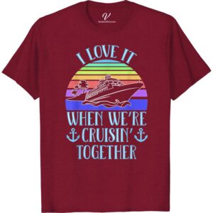 Cruise Companion Retro Tee - Sunset Love Cruisin' Together Hit the high seas in style with our Cruise Companion Retro Tee - Sunset Love Cruisin' Together! Perfect for couples, this nautical t-shirt captures the romance of a sunset cruise. Get matching cruise apparel and show off your love with our retro cruise shirts on your next vacation!