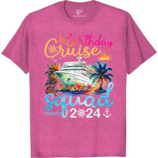 Birthday Cruise 2024 Squad Tee - Tropical Getaway Shirt  Celebrating your birthday on a cruise? Grab our Birthday Cruise 2024 Squad Tee! Perfect for your tropical getaway, this shirt is a must-have addition to your cruise vacation clothing. Unite your crew with matching birthday squad t-shirts and make your celebration unforgettable!