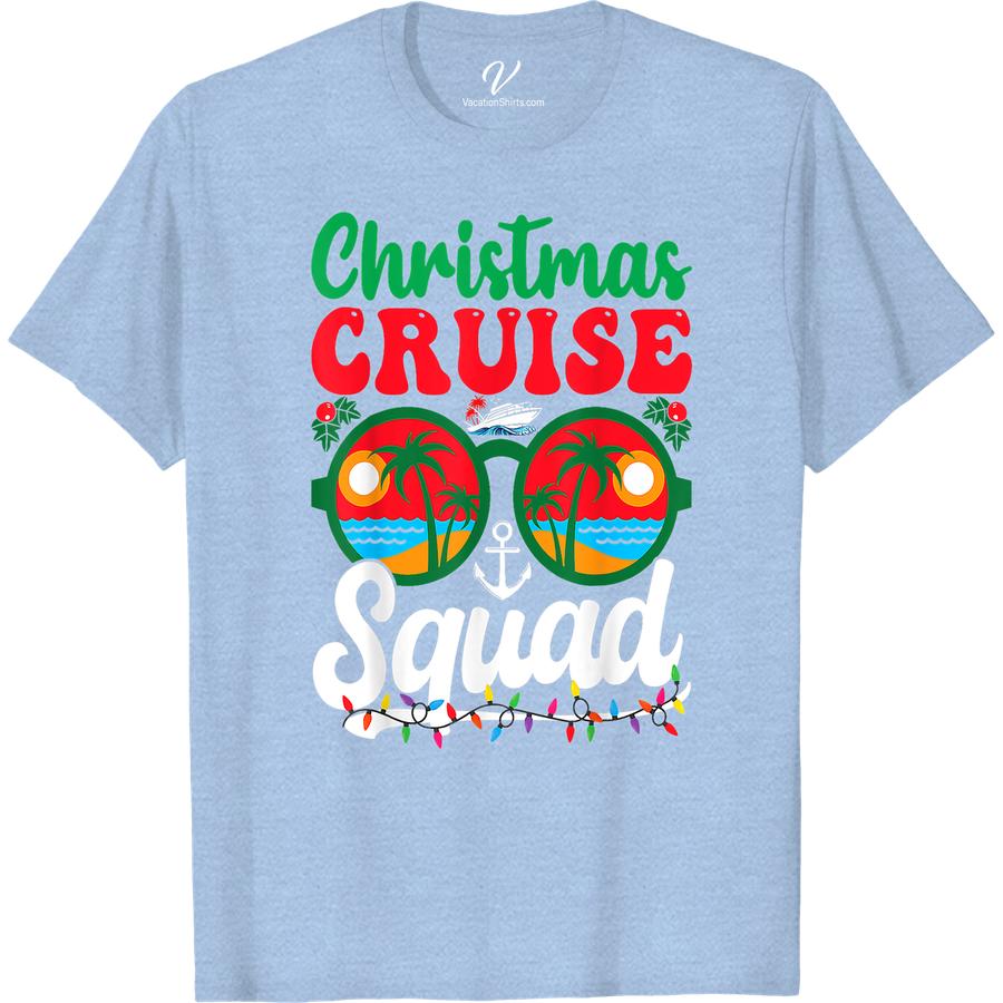 Festive Cruise Squad Tee - Tropical Xmas Vacation Shirt Get ready to set sail in style with our Festive Cruise Squad Tee! Perfect for your tropical Xmas vacation, this holiday cruise apparel is a must-have for your cruise vacation clothing collection. Rock the festive tropical tee and show off your Christmas cruise gear with your squad!