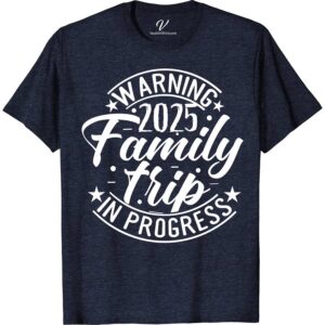 Warning Family Trip In Progress - Fun Vacation Graphic Tee Family Vacation Shirts Embark on your next adventure with our "Warning Family Trip In Progress" Fun Vacation Graphic Tee! Perfect for group vacations, this custom family trip shirt features a playful warning sign design, making it an essential addition to your matching family vacation wardrobe. Ideal for road trips, family holidays, and every adventure in between, this travel graphic t-shirt promises comfort, style, and unforgettable memories. Grab yours from VacationShirts.com and make your family outing extra special!