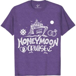 Honeymoon Cruise Commemorative Graphic Tee - Nautical Theme 2025 Cruise Vacation Shirts Celebrate love on the high seas with our Honeymoon Cruise Commemorative Graphic Tee! Featuring a charming nautical theme, this personalized tee captures your romantic cruise vacation perfectly. Ideal for matching couple outfits, our custom cruise couple shirts are a must-have for any nautical honeymoon. Set sail in style!
