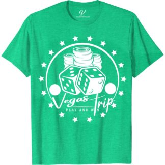 Lucky Vegas Dice & Chips Tee - Perfect Vacation Shirt  Get ready to hit the strip in style with our Lucky Vegas Dice & Chips Tee! Perfect for any casino lover, this gambling t-shirt is the ultimate Vegas vacation shirt. Whether you're playing poker or hitting the slots, this Vegas dice t-shirt is a must-have Vegas trip apparel and a great Las Vegas souvenir shirt.