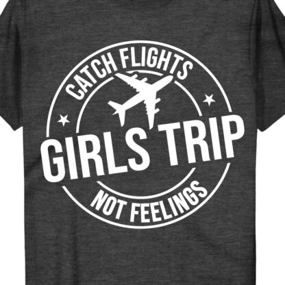 Girls Trip Adventure Tee - Flights Over Feelings  Get ready for your next girls' getaway with our Flights Over Feelings adventure tee! Perfect for any destination, this travel t-shirt is a must-have for your vacation wardrobe. Grab your best friend and hit the road in style with our girls trip apparel!