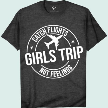 Girls Trip Adventure Tee - Flights Over Feelings Girls Trip Shirts Get ready for your next girls' getaway with our Flights Over Feelings adventure tee! Perfect for any destination, this travel t-shirt is a must-have for your vacation wardrobe. Grab your best friend and hit the road in style with our girls trip apparel!