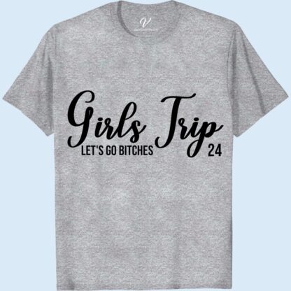 Girls Trip 24: Fun & Comfy Getaway Tee - VacationShirts.com Girls Trip Shirts Get ready to hit the road in style with our Girls Trip 24 tee! This fun vacation tee is the perfect comfy getaway shirt for your next adventure. Grab one for you and your crew and rock these matching travel tees as the ultimate ladies' vacation tops. Shop now at VacationShirts.com!