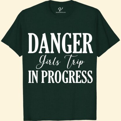 Danger Girls Trip Tee - Fun & Sassy Vacation Shirt Girls Trip Shirts Get ready for your next adventure with our Danger Girls Trip Tee! This fun vacation shirt is perfect for your travel squad, with its sassy and humorous design. Whether you're on a girls getaway or a group vacation, this sassy girls trip top is sure to make a statement!