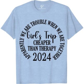 2024 Girl's Trip Tee - Fun & Affordable Therapy Alternative  Get ready for your next girls getaway with our 2024 Girl's Trip Tee! This affordable therapy alternative is the perfect way to commemorate your group travel adventures. Fun, stylish, and affordable, it's the ultimate girls trip souvenir and vacation therapy tee. Grab yours now!