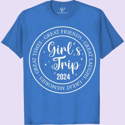 2024 Girl's Trip Tee - Fun Friends & Laughs | VacationShirts Girls Trip Shirts Get ready for your 2024 girl's getaway with our Girl's Trip T-Shirt! Perfect for matching with your besties, this fun friends tee is designed for laughs and good times. Whether hitting the beach or exploring a new city, our Women's Trip Apparel is a must-have for your travel wardrobe. Shop VacationShirts Brand for the best in group trip shirts!