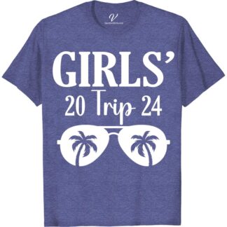 Tropical Palm Girls' Getaway 2024 Tee - Sunglasses Design  Get ready for your 2024 girls' getaway with our Tropical Palm Girls' Getaway Tee! Featuring a sunglasses t-shirt design, this fun vacation tee is perfect for any beach trip or tropical vacation. Embrace the island vibes with this must-have palm tree t-shirt!