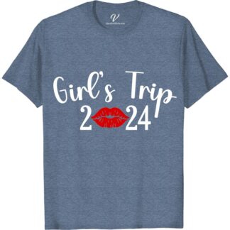 Girls' Trip 2024 Red Lips Tee - Perfect Vacation Shirt  Get ready for the ultimate girls' getaway with our Girls' Trip 2024 Red Lips Tee! Perfect for any vacation, beach trip, or bachelorette party, this travel t-shirt is a must-have for matching group tees. Rock this ladies' vacation top and make a statement on your next adventure!