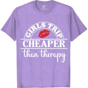 Fun 'Girls Trip' Tee - Affordable Therapy Alternative  Get ready for your next adventure with our 'Girls Trip T-Shirt'! This fun girls getaway top is the perfect travel therapy shirt and an affordable therapy alternative for your group vacation. Grab one for you and your crew as a girls trip souvenir or a funny travel tee to remember the good times.
