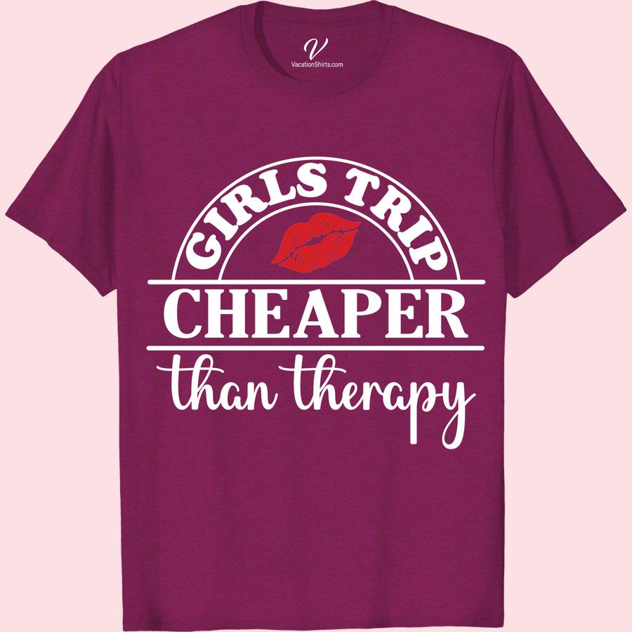 Fun 'Girls Trip' Tee - Affordable Therapy Alternative Girls Trip Shirts Get ready for your next adventure with our 'Girls Trip T-Shirt'! This fun girls getaway top is the perfect travel therapy shirt and an affordable therapy alternative for your group vacation. Grab one for you and your crew as a girls trip souvenir or a funny travel tee to remember the good times.