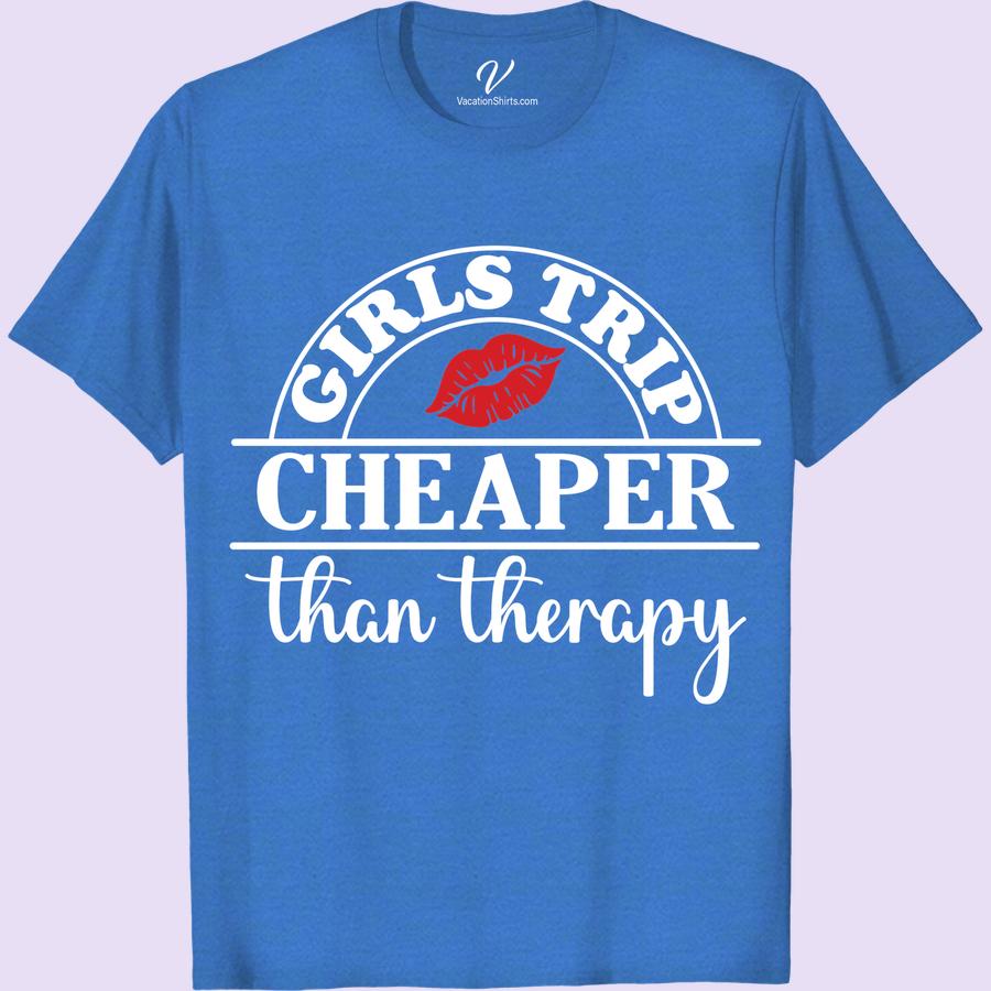 Fun 'Girls Trip' Tee - Affordable Therapy Alternative Girls Trip Shirts Get ready for your next adventure with our 'Girls Trip T-Shirt'! This fun girls getaway top is the perfect travel therapy shirt and an affordable therapy alternative for your group vacation. Grab one for you and your crew as a girls trip souvenir or a funny travel tee to remember the good times.