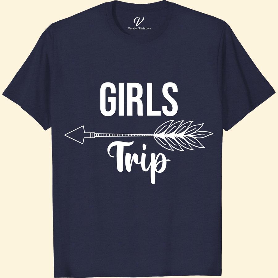 Girls Trip Adventure Arrow Tee - Fun Colors & Styles Girls Trip Shirts Get ready for your next girls' trip with our Adventure Arrow Tee! Perfect for group travel, these fun vacation tees come in a variety of colors and styles. Travel in style with our trendy vacation clothing, designed specifically for women. Shop now for the ultimate girls getaway apparel!