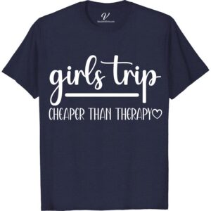 Girls Trip Therapy Tee - Fun & Affordable Vacay Shirt  Get ready for your next girls getaway with our Girls Trip Therapy Tee! This fun vacation shirt is the perfect affordable vacation tee for any group trip. Grab one for you and your friends and travel in style with our girls trip clothing!