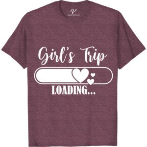 Girl's Trip Countdown Tee - Progress Bar Design Get ready for your next adventure with our Girls Trip Countdown Tee! Featuring a fun progress bar design, this vacation tee is perfect for matching trip shirts, bachelorette party tees, and girls weekend shirts. Pack your bags and show off your group vacation apparel in style!