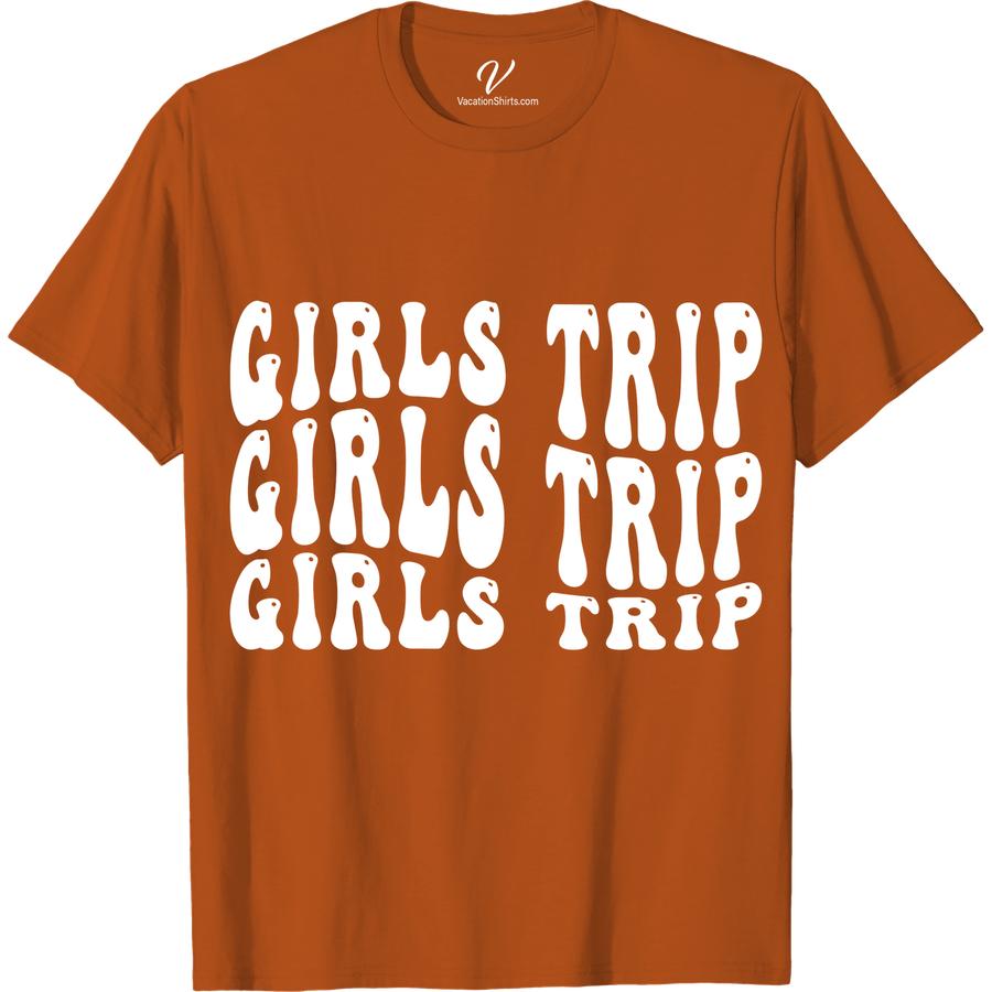 Girls Trip T-Shirt | Triple Fun Graphic Tee for Group Vacay Get ready for your next girls trip with our Triple Fun Graphic Tee! Perfect as a group vacation shirt, matching travel tees, or a bachelorette party top, our Girls Trip Tee is a must-have for any girls getaway. Fun vacation tops have never looked better!