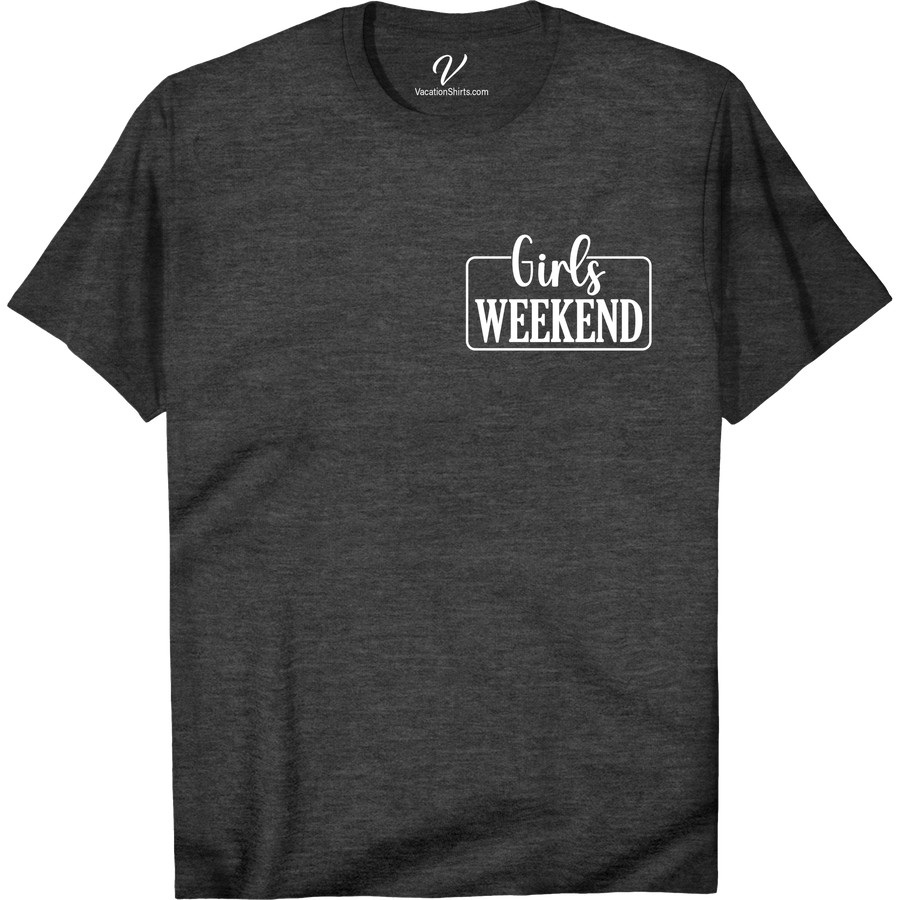 Girls Weekend Getaway Tee - Various Colors & Designs Pack your bags and grab your Girls Weekend Shirt for the ultimate getaway! Our Vacation Tee is perfect for any ladies trip, with various colors and designs to choose from. Group travel has never looked better with our customizable Girls Trip Apparel. Get your Weekend Getaway Outfit and Travel Shirt for Women today!