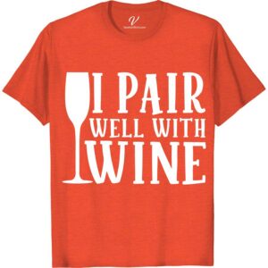Wine Lover's Perfect Vacation Tee - 'I Pair Well With Wine'  Embrace your inner sommelier with our Wine Lover's Perfect Vacation Tee! This stylish wine themed clothing is a must-have for any wine enthusiast's top collection. Featuring a cheeky 'I Pair Well With Wine' quote, it's the ideal wine vacation tee for sipping and swirling in style.