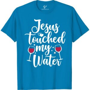 Jesus Turned My Water Tee - Hilarious Vacation Shirt Get ready to make a splash on your next trip with our Jesus Turned My Water Tee! This hilarious Jesus shirt is perfect for any Christian vacation shirt lover looking for a funny religious t-shirt to add to their travel wardrobe. With its witty religious humor and faith-based message, this Jesus vacation tee is a must-have for your Christian travel apparel collection. Don't just walk on water, wear it with our Jesus water tee!