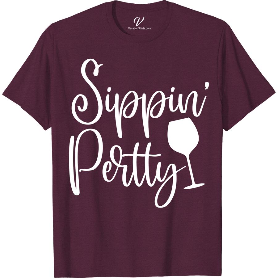 Wine Lover's Vacation Tee - Sippin' Pretty Fun Shirt Embrace your inner wine enthusiast with our Wine Lover's Vacation Tee! This Sippin' Pretty fun shirt is perfect for any winery trip, wine tasting event, or simply lounging in style. Gift it to a wine lover or add it to your own wine-themed clothing collection!