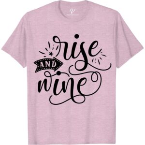 Rise and Wine: Fun & Comfy Vacation Tee in Multiple Colors  Get ready for your next getaway with our Rise and Wine vacation t-shirt! This wine themed tee is the perfect addition to your fun vacation apparel collection. Made from comfy fabric, it's ideal for travel or casual vacation wear. Available in multiple colors, it's a must-have for any wine lover!